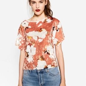 Zara Floral Velvet Tee